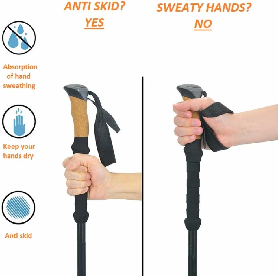 Willest Ultralight Outdoor Portable Trekking Poles Carbon Fiber External Lock Cork Grip Handle Pole