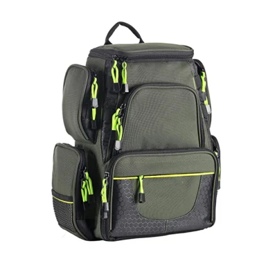 Angelgerät-Rucksack, großer Stauraum, salzwasserbeständige Angeltaschen, Outdoor-Multifunktionsbox-Angeltasche zum Angeln, Camping, Wandern, Radfahren